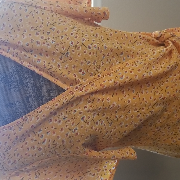 Sexy and Flirty Yellow Foral Romper Dress - Picture 3 of 5